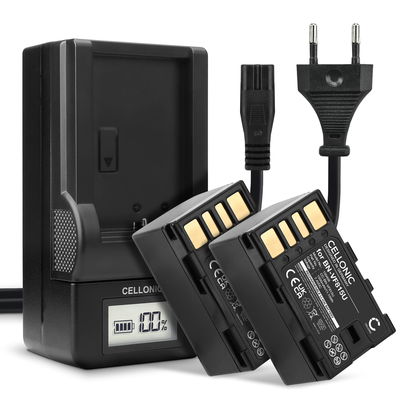 2x Batteri for JVC GY-HM100 GS-TD1 GZ-MG120 GZ-MG130 GZ-MG175 GZ-MG330 GC-PX100 Kameraer 1500mAh + Lader fra CELLONIC