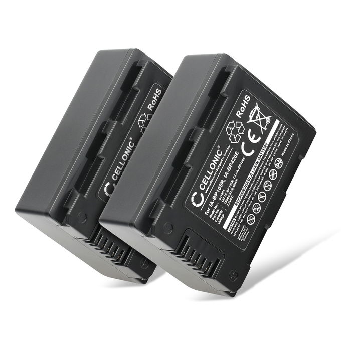 2x Batteri for Samsung HMX-F90 -F80 -F900 -F800 HMX-H200 -H400 -H300 SMX-F40 -F44 -F70 -F50 Kameraer 1800mAh fra CELLONIC