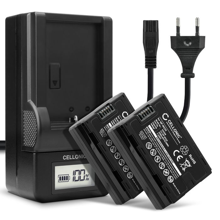 2x Batteri for FujiFilm X-T4 / GFX 50S II / GFX100S / X-H2S / FujiFilm NP-W235 Kameraer 2250mAh + Lader fra CELLONIC