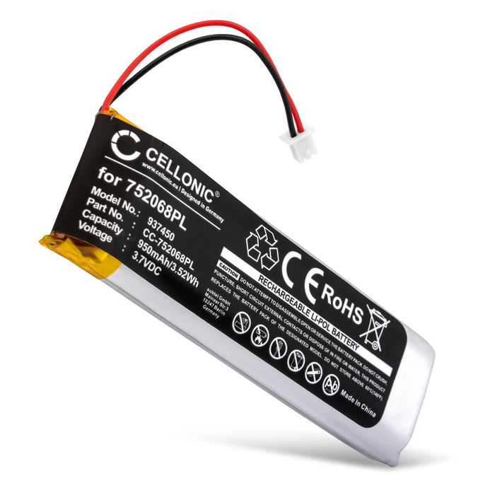 Batteri for Midland BTX1, Midland BTX2, Midland BTNext, Midland BTFM 752068PL (950mAh, 3.7V) fra CELLONIC