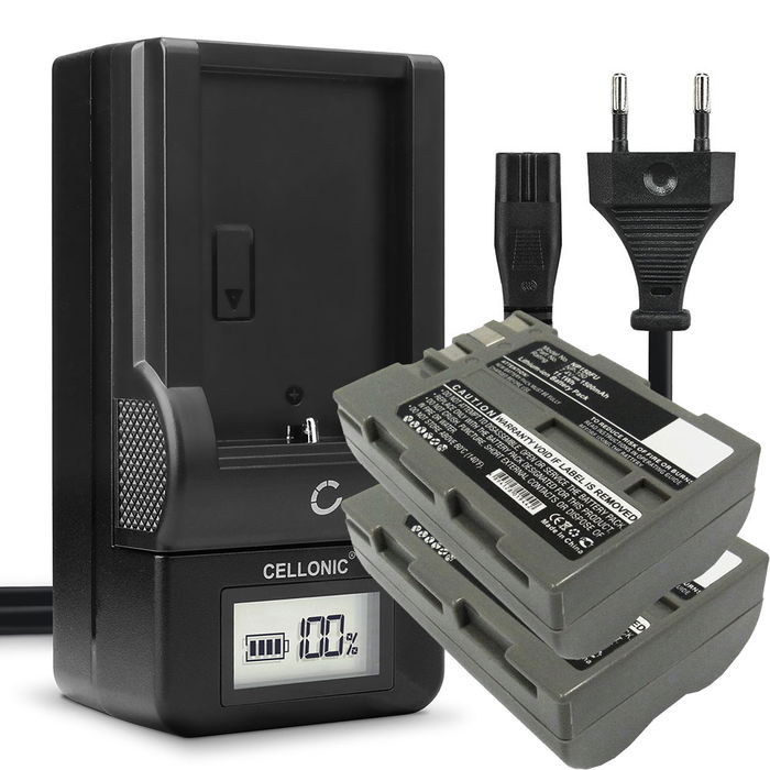 2x Batteri for Fuji FinePix A205S, FinePix A205S Zoom, FinePix S5 Pro NP-150 (1500mAh, 7.4V) + Lader fra CELLONIC