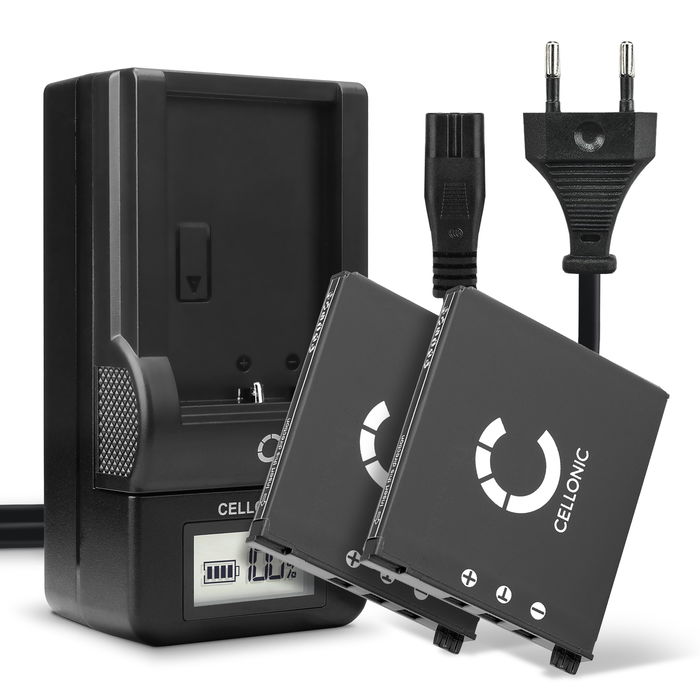 2x Batteri for Casio Exilim EX-S12 Accu 720mAh  Akku bytte Batteri + Lader