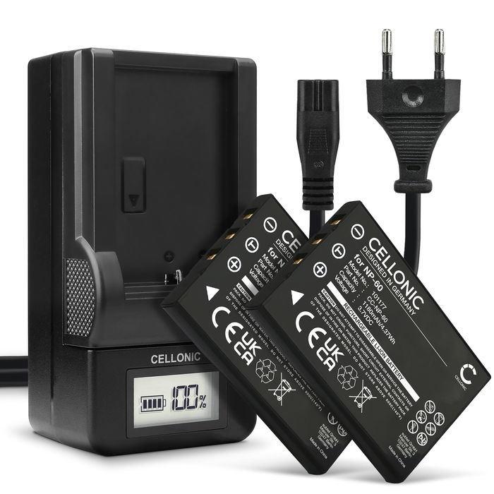 2x Batteri for Traveler DV-5000 Accu 1180mAh Akku bytte Batteri + Lader