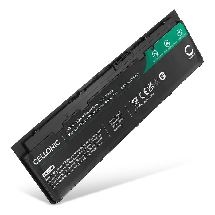 Batteri for Dell Latitude E7250 Accu 5400mAh Akku bytte Batteri