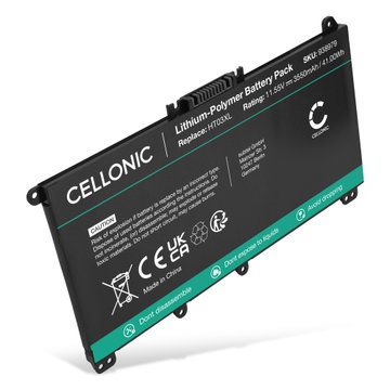 Batteri for HP Pavilion 15, 250 G7, 255 G7, HT03XL, ht03041xl, L11119-855 3400mAh 11.55v fra CELLONIC