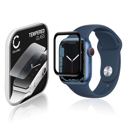 Skjermbeskytter glass Apple Watch 8 / 7 - 41mm (3D Full Cover, 9H, 0,33mm, Full Glue) Herdet Glass