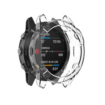 Deksel for Garmin Fenix 6 / Fenix 6 Pro / Fenix 6 Solar - 47mm - TPU, Gjennomsiktig shell pocket tasker