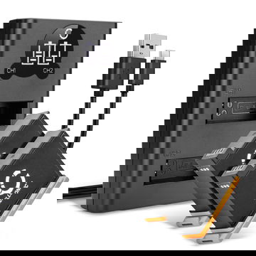 2x Batteri + Dobbel lader for DJI Osmo Action Cam (CP.OS.00000020.01) DJI AB1, DJI P01, DJI PT1 1220mAh fra CELLONIC