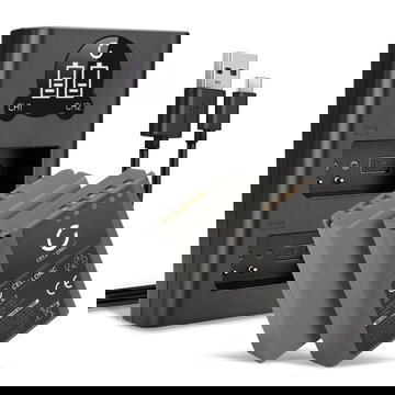 2x Batteri for Olympus OMD EM1, EM5 Mark 2, Pen EP5, BCN1, BLN1 Kameraer 1140mAh + Dobbel Lader fra CELLONIC