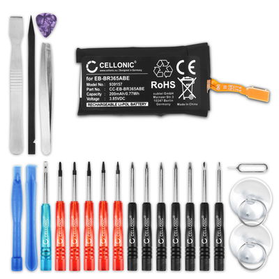 Batteri for Samsung Gear Fit 2 Pro (SM-R365) Samsung EB-BR365ABE / GH43-04770A 200mAh + Verktøy fra CELLONIC