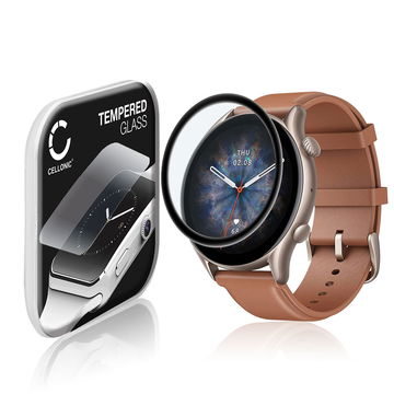 Skjermbeskytter glass Amazfit GTR 3 Pro (3D Full Cover, 9H, 0,33mm, Full Glue) Herdet Glass