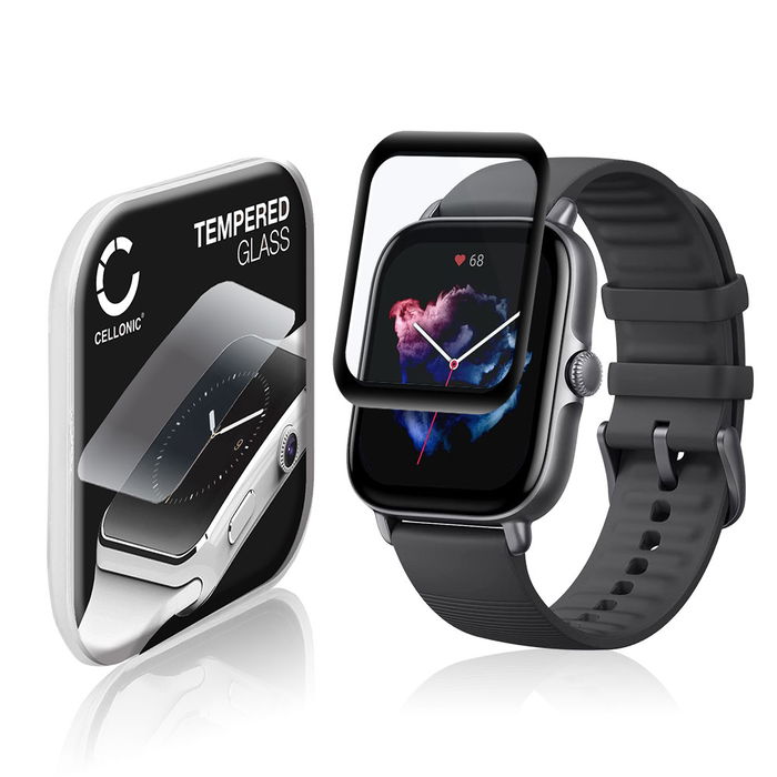 Skjermbeskytter glass Amazfit GTS 3 (3D Full Cover, 9H, 0,33mm, Full Glue) Herdet Glass