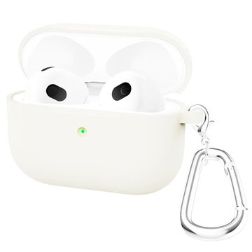 Lomme for Apple AirPods 3 - Silikon, hvit shell pocket tasker