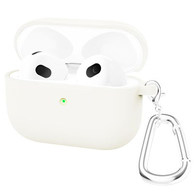 Lomme for Apple AirPods 3 - Silikon, hvit shell pocket tasker