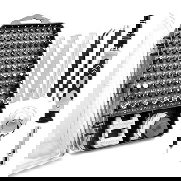 subtel 122-delers verktøysett for elektronikk, klokker, smykker – Mini TORX presisjonsskrutrekkersett, stjerne- og unbrakobits for sikkerhet, til hjemmebruk, bærbar PC, nettbrett, datamaskin, telefon og DIY-reparasjoner