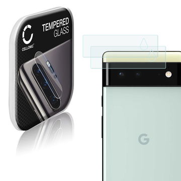 2x Ripebeskyttelse til mobilkamera Google Pixel 6 (Beskyttelse til kameralinsen på smarttelefon, 9H, 0,33mm, Full Glue) Herdet Glass