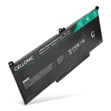 Batteri for Dell Latitude 14 7490, 7480, Latitude 13 7390, 7380, Latitude 12 7290, 7000, E7480, F3YGT 7200mAh 7.4V fra CELLONIC