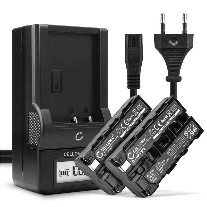 2x Batteri for Sony NP-F750 Accu 2600mAh Akku bytte Batteri + Lader