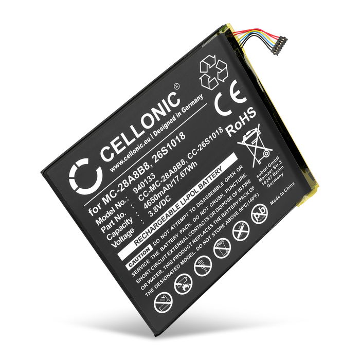 Batteri for Amazon Kindle Fire HD 8 (6. Generation) PR53DC, 26S1018, 58-000161, MC-28A8B8 4650mAh fra CELLONIC