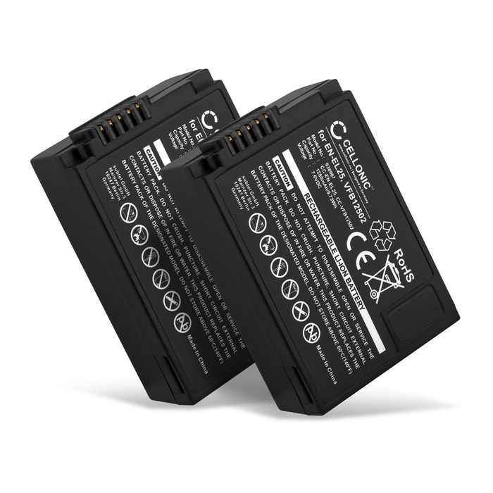 2x Batteri for Nikon Z 50 Accu 1280mAh Akku bytte Batteri