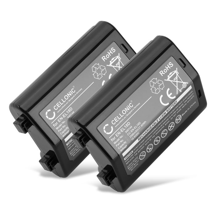 2x Batteri for Nikon EN-EL18d Accu 3500mAh Akku bytte Batteri