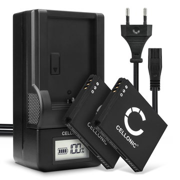 2x Batteri for Canon Digital IXUS 60 IXUS 70 IXUS 80 IS IXUS 40 Canon Legria Mini Canon SD1000 Kameraer 850mAh + Lader fra CELLONIC