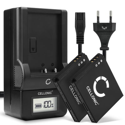 2x Batteri for Canon Digital IXUS 60 IXUS 70 IXUS 80 IS IXUS 40 Canon Legria Mini Canon SD1000 Kameraer 850mAh + Lader fra CELLONIC