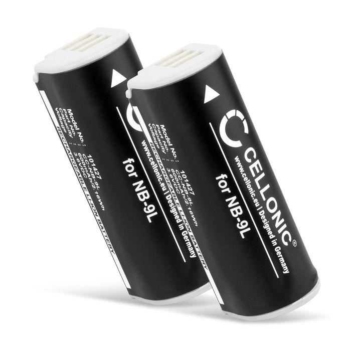 2x Batteri for Canon PowerShot N203.15 IXUS 500 HS IXUS 510 HS IXUS 1100 HS Kameraer 600mAh fra CELLONIC