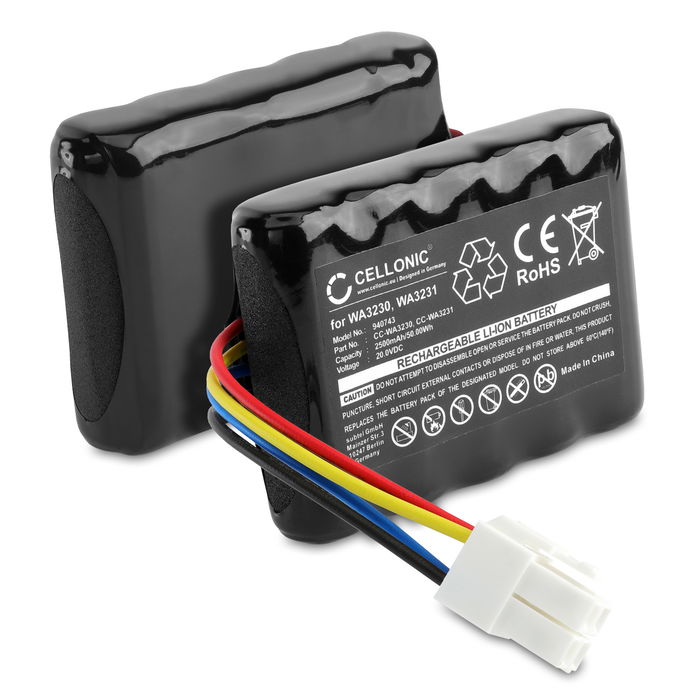 2x Batteri for Worx Landroid S300, WR105SI, Landroid S Basic, WR106SI, WR102SI, Landroid S500i, WR101SI, Landroid S500i (WA3230, WA3231, 50032492) 2500mAh fra CELLONIC