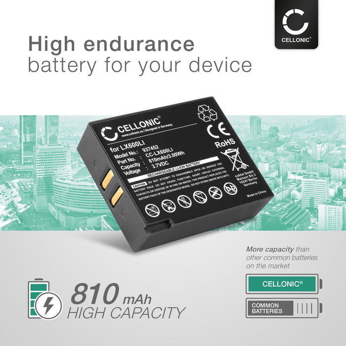 2x Batteri for Eartec UltraLITE, HUB, LX600LI 810mAh fra CELLONIC