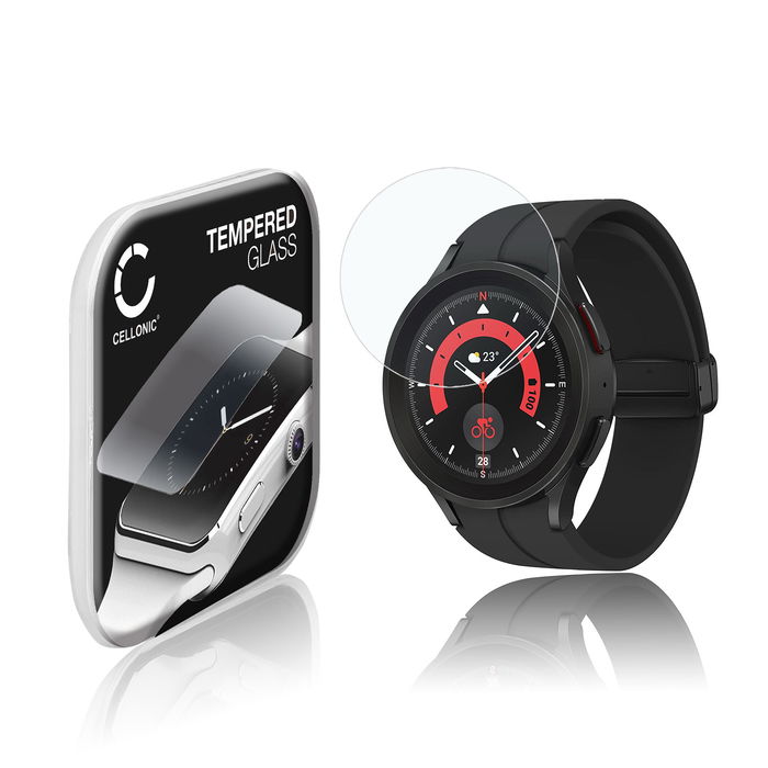 Skjermbeskytter glass Samsung Galaxy Watch 5 Pro (2.5D, 9H, 0,30mm, Full Glue) Herdet Glass