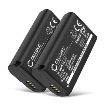 2x Batteri for Panasonic Lumix DC-S1 Lumix DC-S1H Lumix DC-S1R Lumix S1 Lumix S1H Lumix S1R DMW-BLJ31 (3400mAh, 7.4V) fra CELLONIC