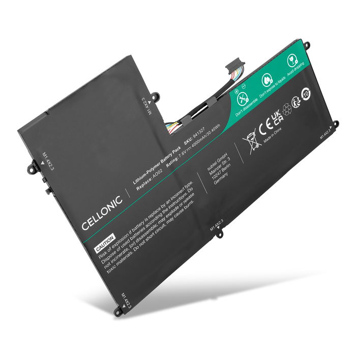 Battery for HP ElitePad 1000 G1, HP ElitePad 1000 G2, Ultrabook AO02XL 7.6V 4000mAh from CELLONIC
