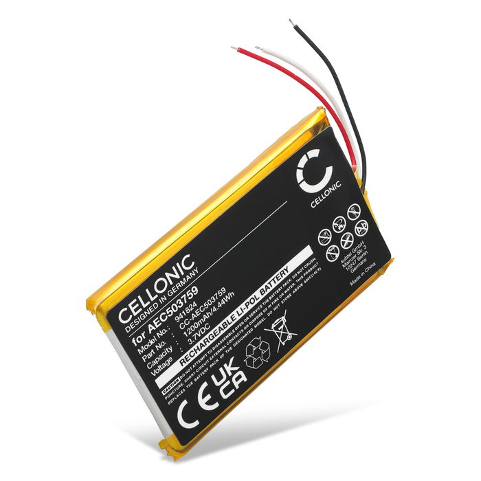 Batteri for SteelSeries Arctis 7, SteelSeries Arctis 3, SteelSeries Arctis 1, Arctis 7P AEC503759 (1200mAh, 3.7V) fra CELLONIC