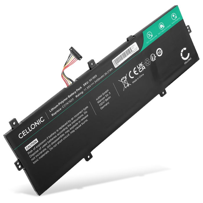 Batteri for ASUS UX430 Accu 3400mAh Akku bytte Batteri