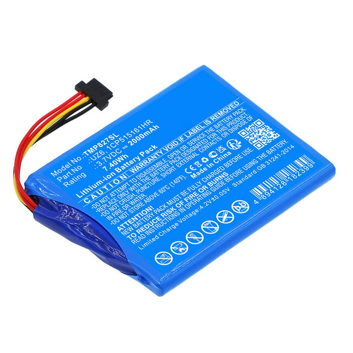 Batteri for TomTom Bridge / Pro 8270 / Pro 8275 / TomTom UZ6 / 1CP515161HR 2000mAh fra CELLONIC