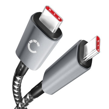 USB-C til USB-C kabel grå / svart – 1m nylonflettet kabel USB 3.1 hurtiglading 100 W, dataoverføring 10 Gbps, 8K Ultra HD for iPhone 17, 17 Pro, Air, 17 Pro Max, 16 Series, Galaxy S21 S20 S10 Hauwei P40 P30