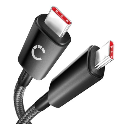 100 W USB-C til USB-C-kabel – 1m nylonflettet kabel USB 3.1 hurtiglading 10 Gbps dataoverføring 8K Ultra HD for iPhone, Galaxy, Huawei, Xiaomi – svart
