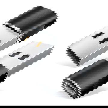 2x Adapter USB C til USB A – USB-C (høne) til USB-A (hane)-forbindelse med rask lading og dataoverføring til iPhone, iPad, Galaxy, telefon, nettbrett, laptop - svart