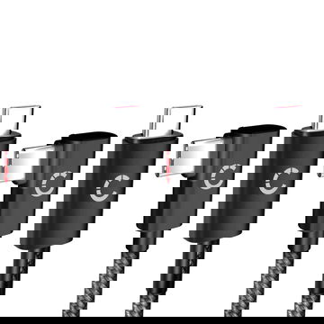 USB C to USB C 100W (2 Pieces) Cable L Shape Right Angle 1m Nylon Charging Data Cable USB 3.1 10 Gbps 8K for Phone, Tablet, Smartwatch, GPS, Speakers & more - Black