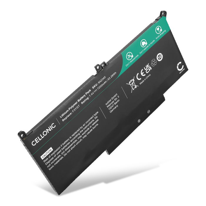 Batteri for Dell Latitude 7290 Accu 7200mAh Akku bytte Batteri