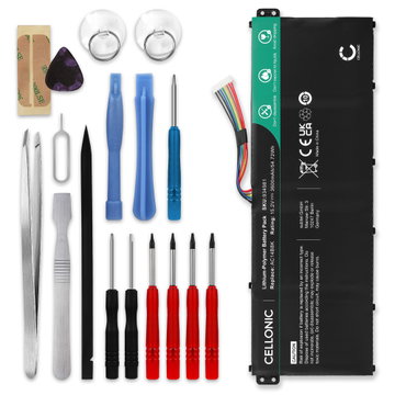 Batteri for Acer Swift 3 SF314-52, Predator Helios 300 G3, Aspire V3-111P, V3-371, ES1-711 3600mAh 15.2V + Verktøy fra CELLONIC
