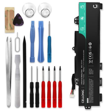 Batteri for HP EliteBook 755 G5 / 850 G5 / ZBook 15U G5 + Werkzeug-Set 4400mAh + Verktøy fra CELLONIC