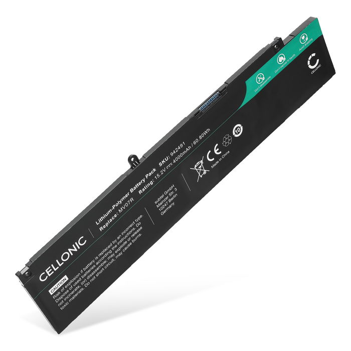 Batteri for Dell G3 15 3500, G5 15 5500, Dell 266J9, 72WGV, MV07R 4000mAh 15.2V fra CELLONIC