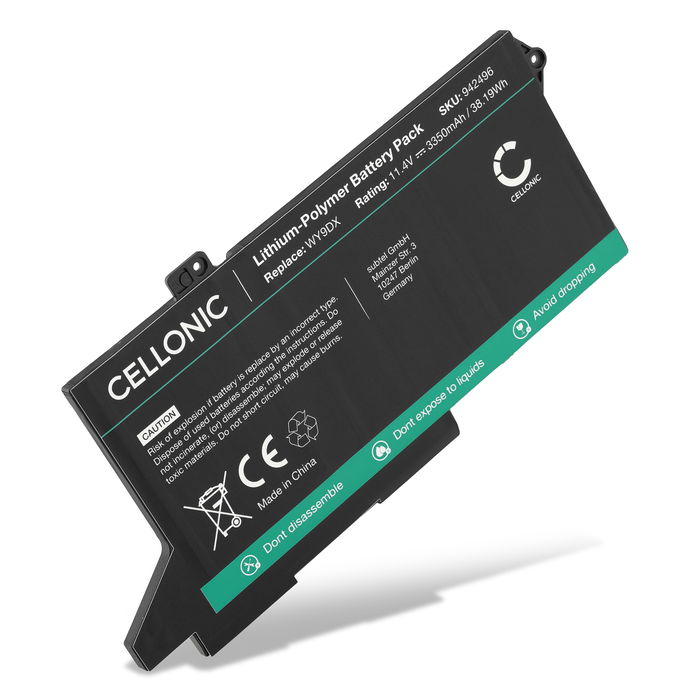 Batteri for Dell Latitude 5420, Latitude 5520, Precision 3560, Dell WY9DX, 05R42, WK3F1 3350mAh 11.4V fra CELLONIC