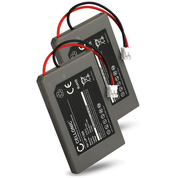 2x Batteri for Sony PlayStation Dualshock 3 Controller, PS3 Dualshock CECHZC2A, CECHZC2E, CECHZC2H, CECHZC2J, CECHZC2U, LIP1359 570mAh fra CELLONIC