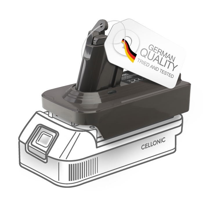 1x Makita 18V til Dyson V6 total clean batteriadapter fra Cellonic