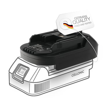 Bosch GBA 18V til Makita 18V Batteriadapter - BS18MT Konverter for Makita elektriske verktøy fra CELLONIC