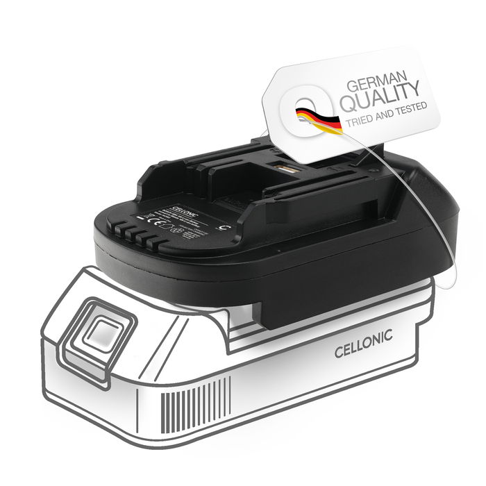 Bosch 18V GBA til Makita DDF487 batteriadapter fra Cellonic