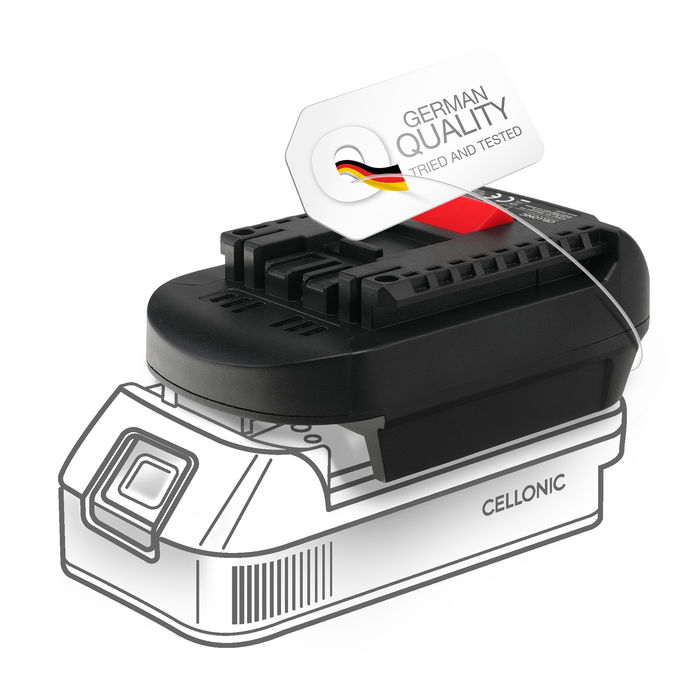 DeWalt / Milwaukee 18V til Bosch GDR 18 V-Li MF Professional batteriadapter fra Cellonic